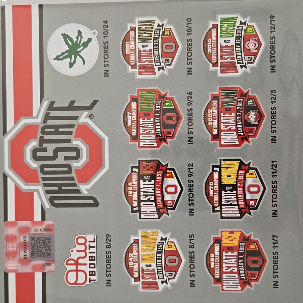 OHIO STATE FOOTBALL CHAMPIONSHIP PINS